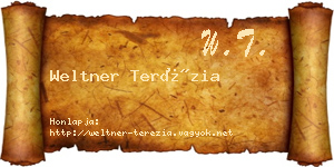 Weltner Terézia névjegykártya
