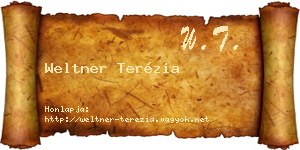 Weltner Terézia névjegykártya